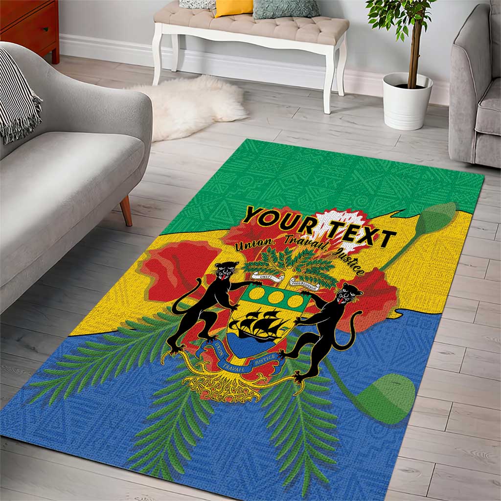 Personalised Afro Gabon Area Rug Gabonese Union Travail and Justice LT15