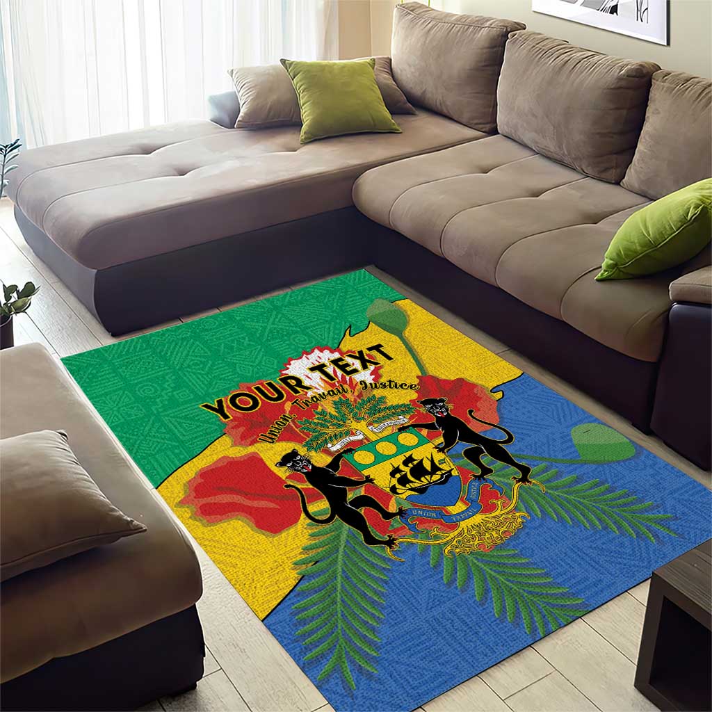 Personalised Afro Gabon Area Rug Gabonese Union Travail and Justice LT15