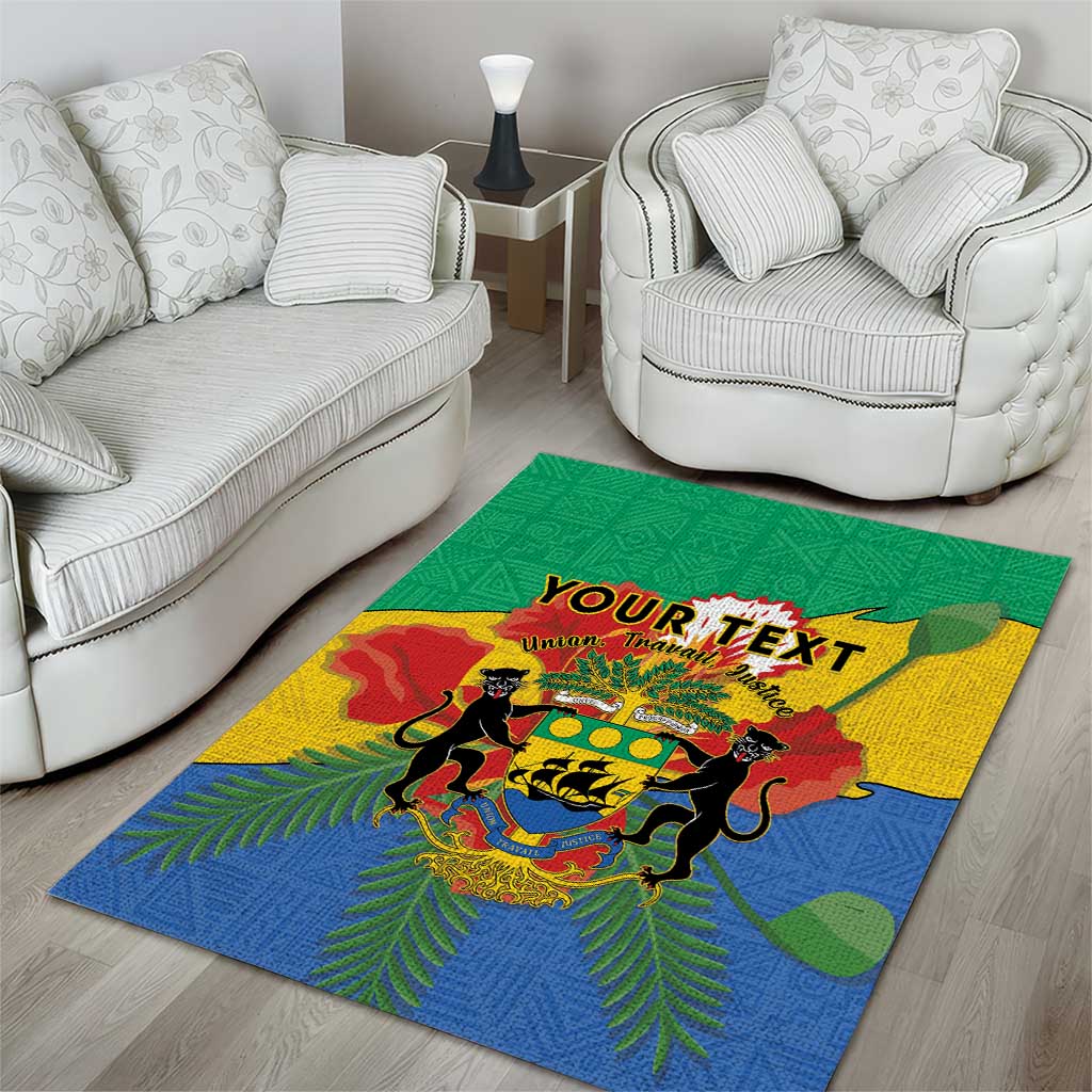 Personalised Afro Gabon Area Rug Gabonese Union Travail and Justice LT15