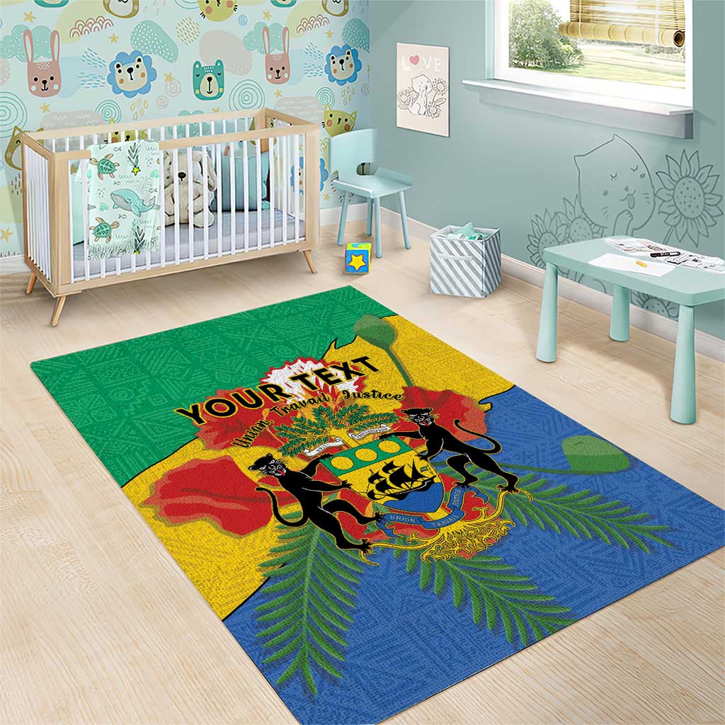 Personalised Afro Gabon Area Rug Gabonese Union Travail and Justice LT15