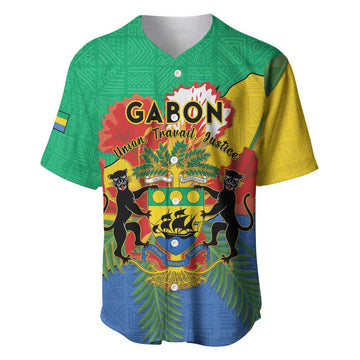 Personalised Afro Gabon Baseball Jersey Gabonese Union Travail and Justice LT15