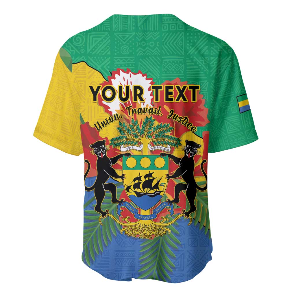 Personalised Afro Gabon Baseball Jersey Gabonese Union Travail and Justice LT15