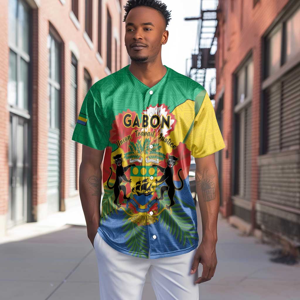 Personalised Afro Gabon Baseball Jersey Gabonese Union Travail and Justice LT15