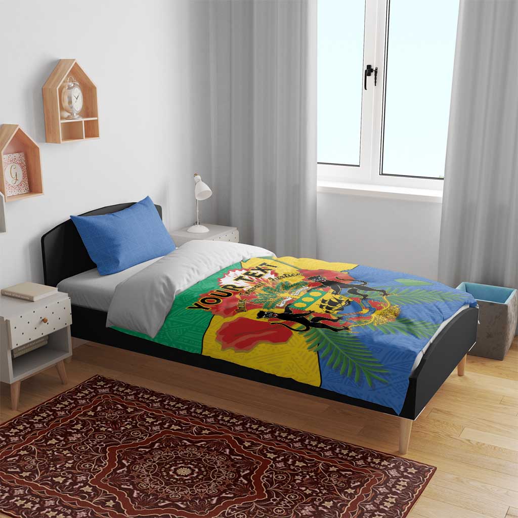 Personalised Afro Gabon Bedding Set Gabonese Union Travail and Justice LT15