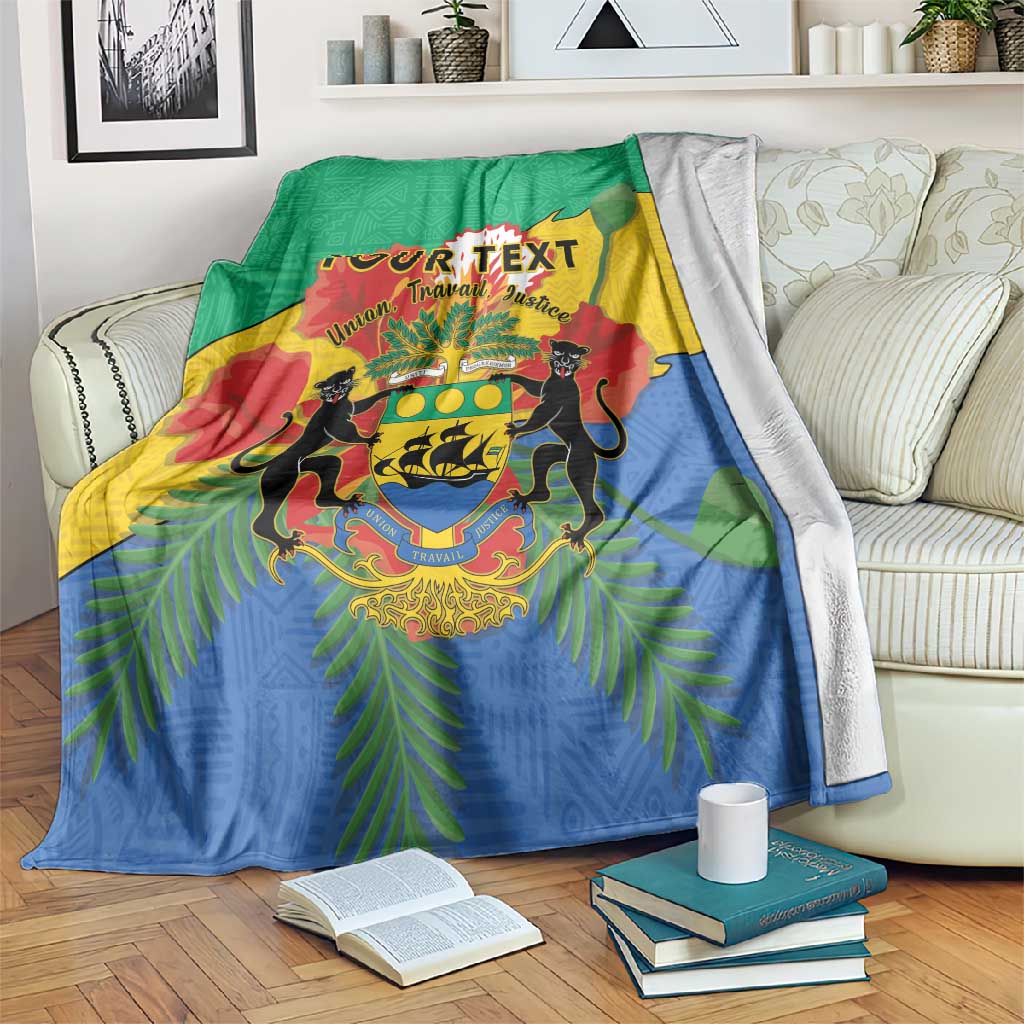Personalised Afro Gabon Blanket Gabonese Union Travail and Justice LT15