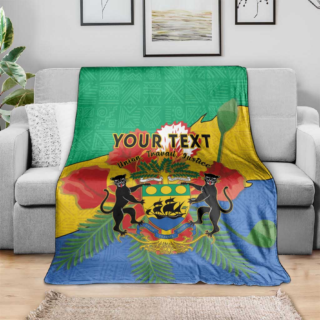 Personalised Afro Gabon Blanket Gabonese Union Travail and Justice LT15
