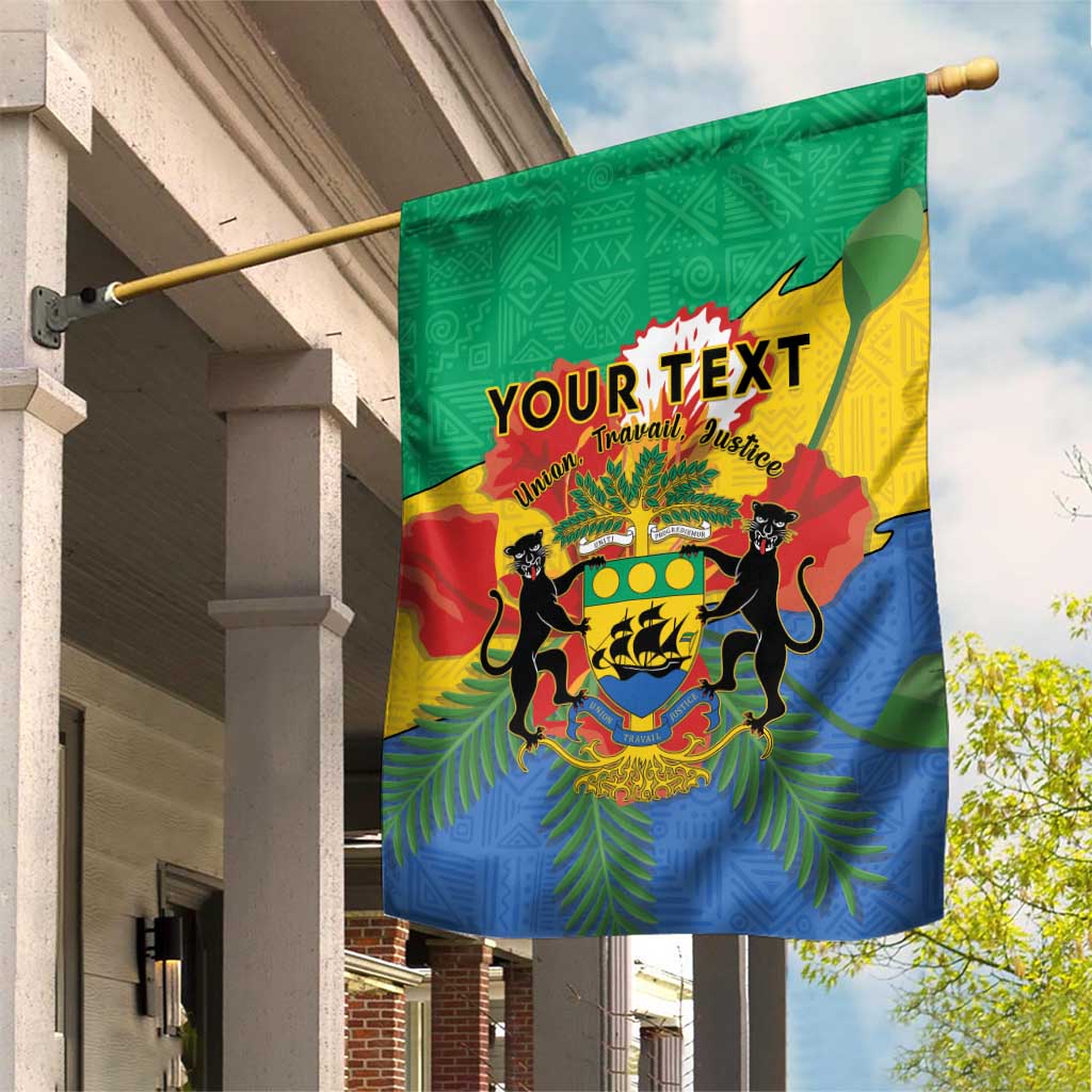 Personalised Afro Gabon Garden Flag Gabonese Union Travail and Justice LT15