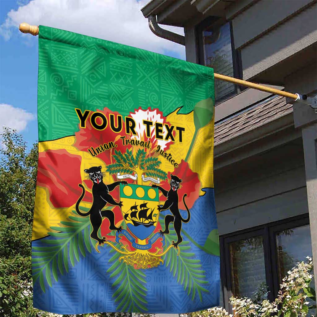 Personalised Afro Gabon Garden Flag Gabonese Union Travail and Justice LT15