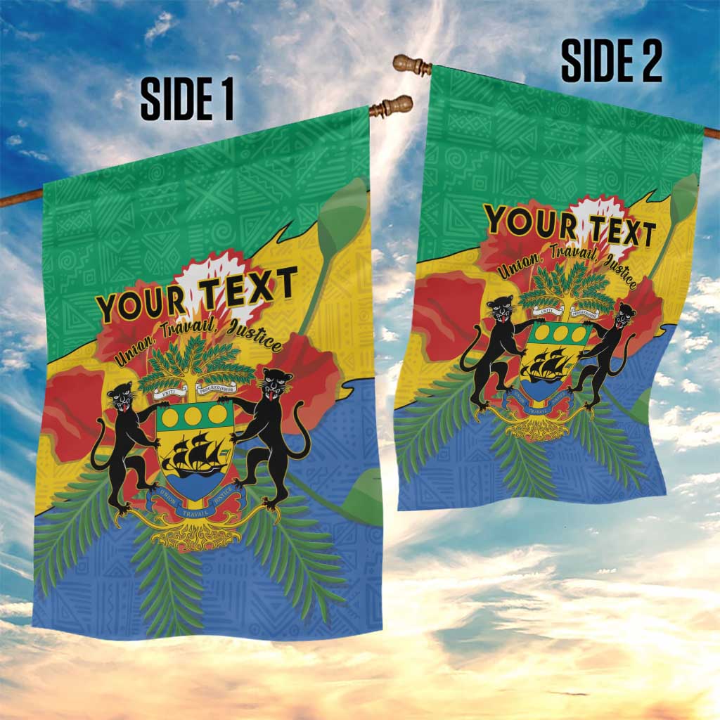 Personalised Afro Gabon Garden Flag Gabonese Union Travail and Justice LT15