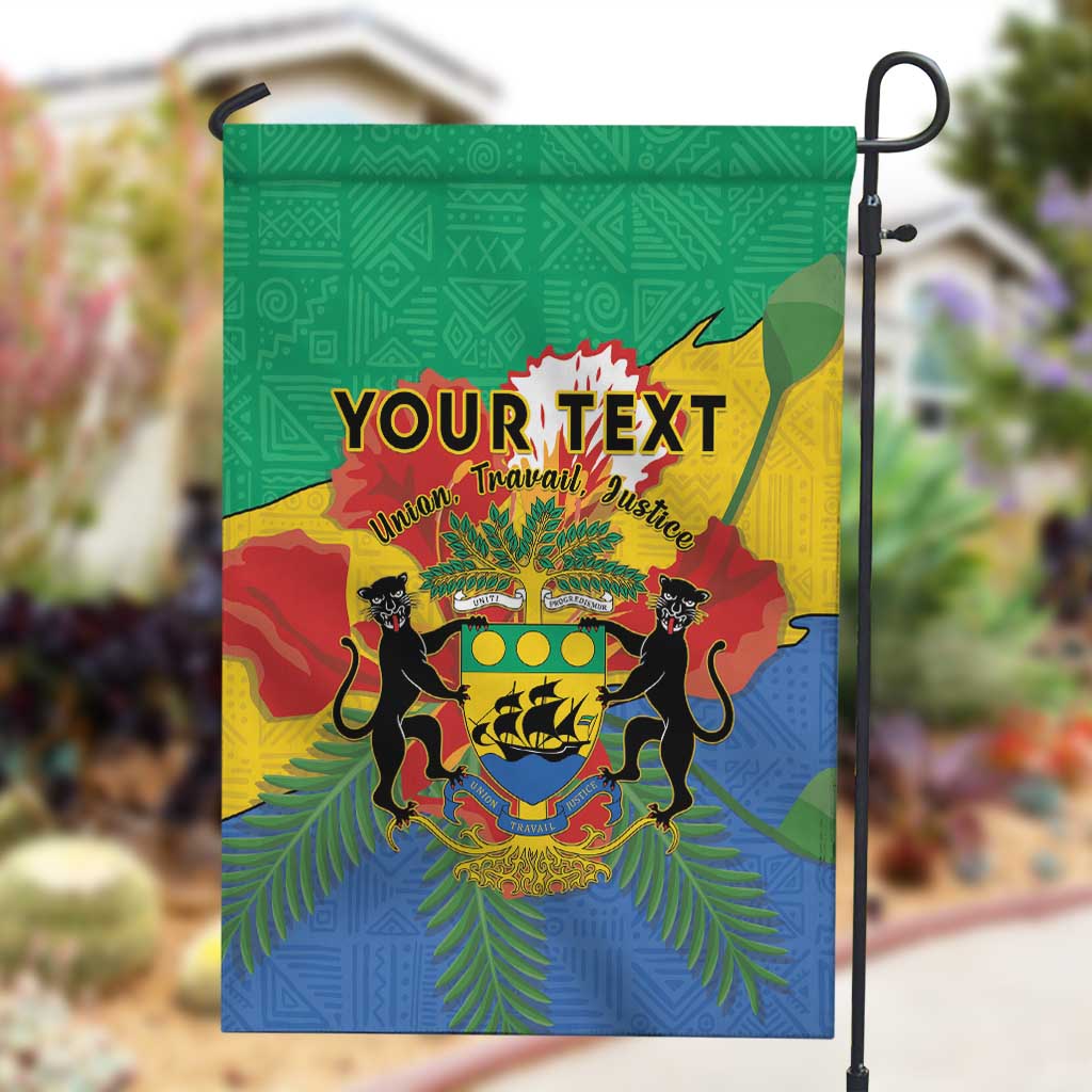 Personalised Afro Gabon Garden Flag Gabonese Union Travail and Justice LT15