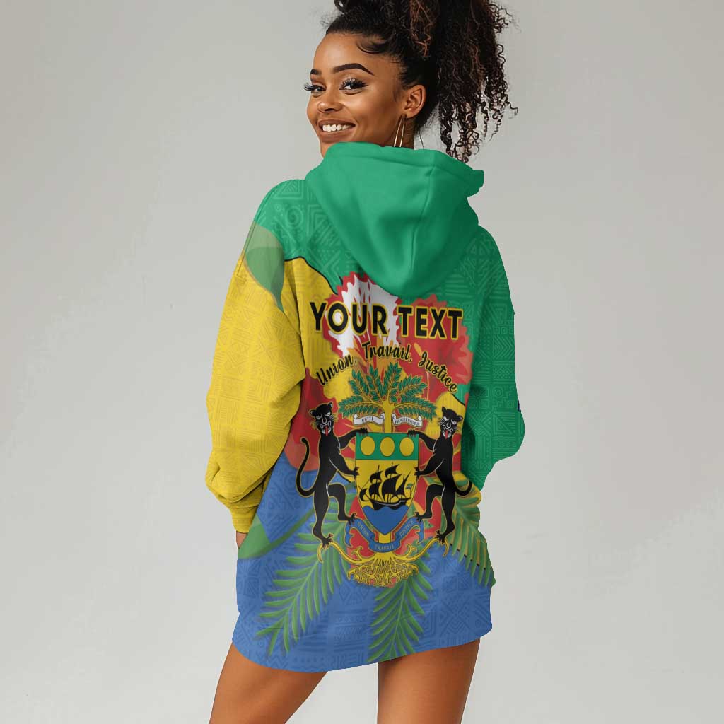 Personalised Afro Gabon Hoodie Dress Gabonese Union Travail and Justice LT15
