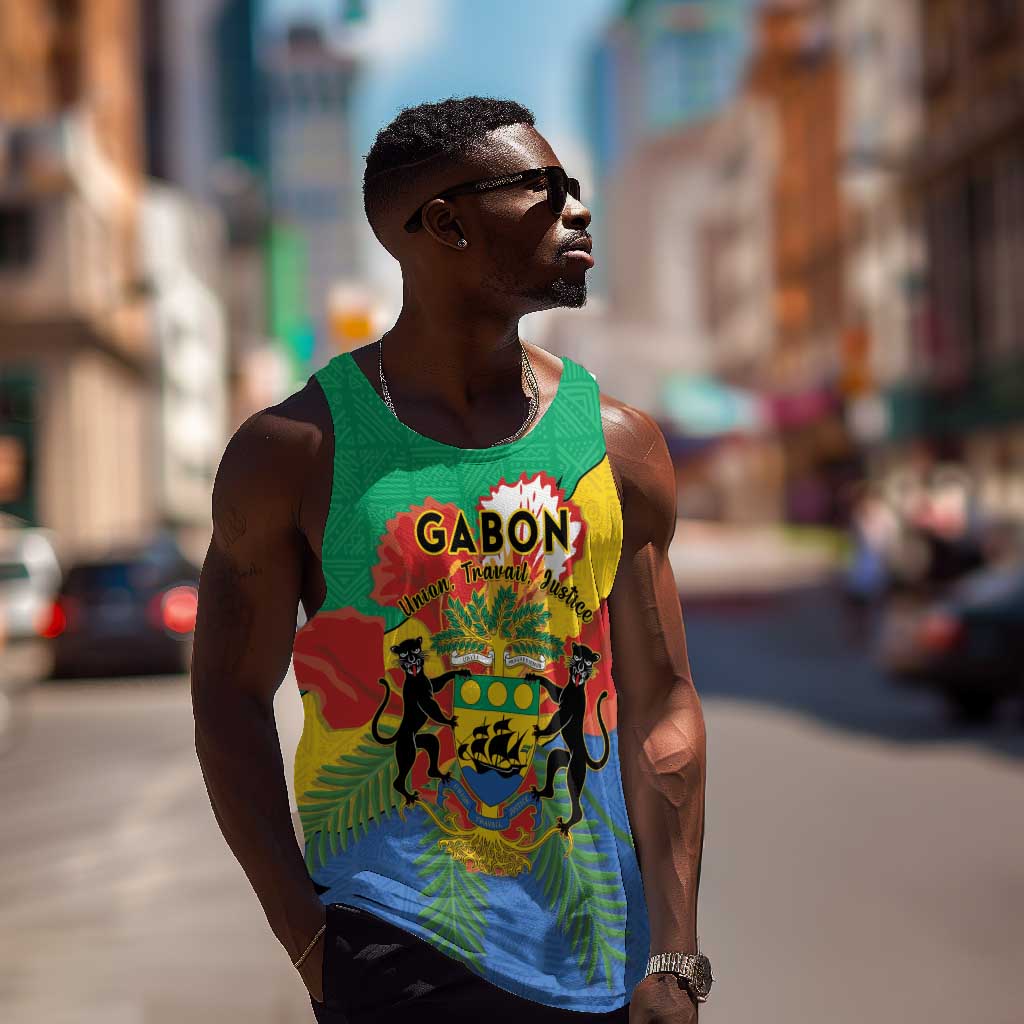 Personalised Afro Gabon Men Tank Top Gabonese Union Travail and Justice LT15