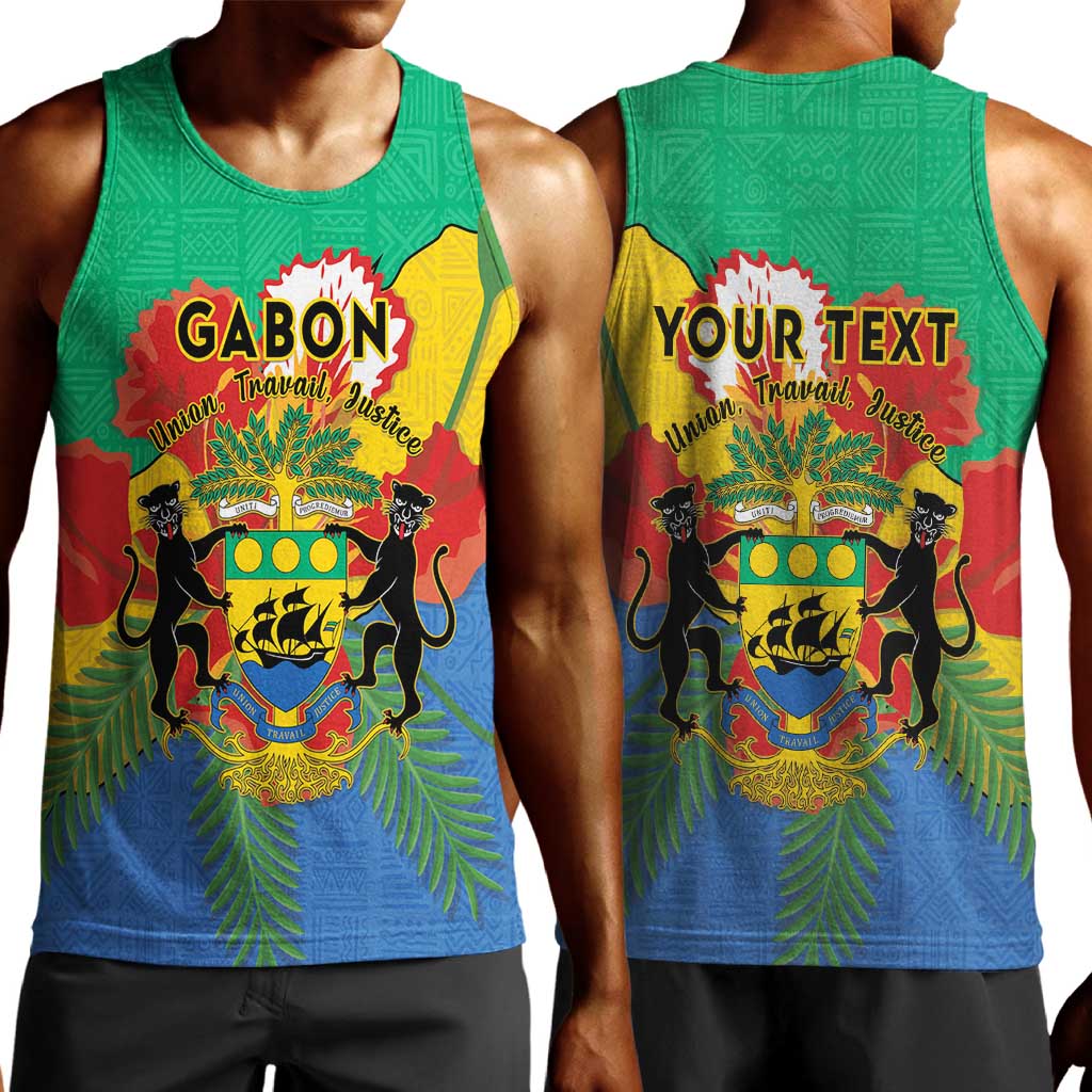 Personalised Afro Gabon Men Tank Top Gabonese Union Travail and Justice LT15
