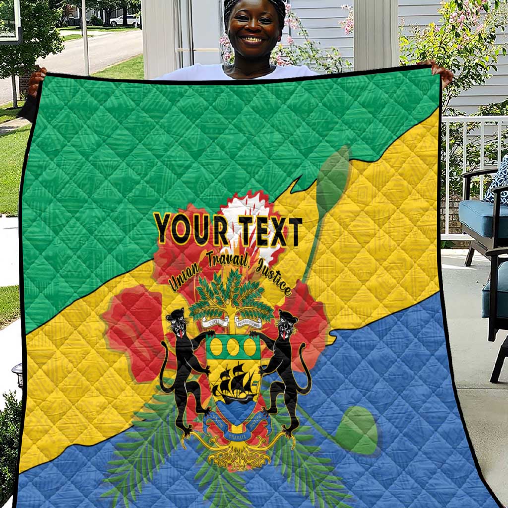 Personalised Afro Gabon Quilt Gabonese Union Travail and Justice LT15