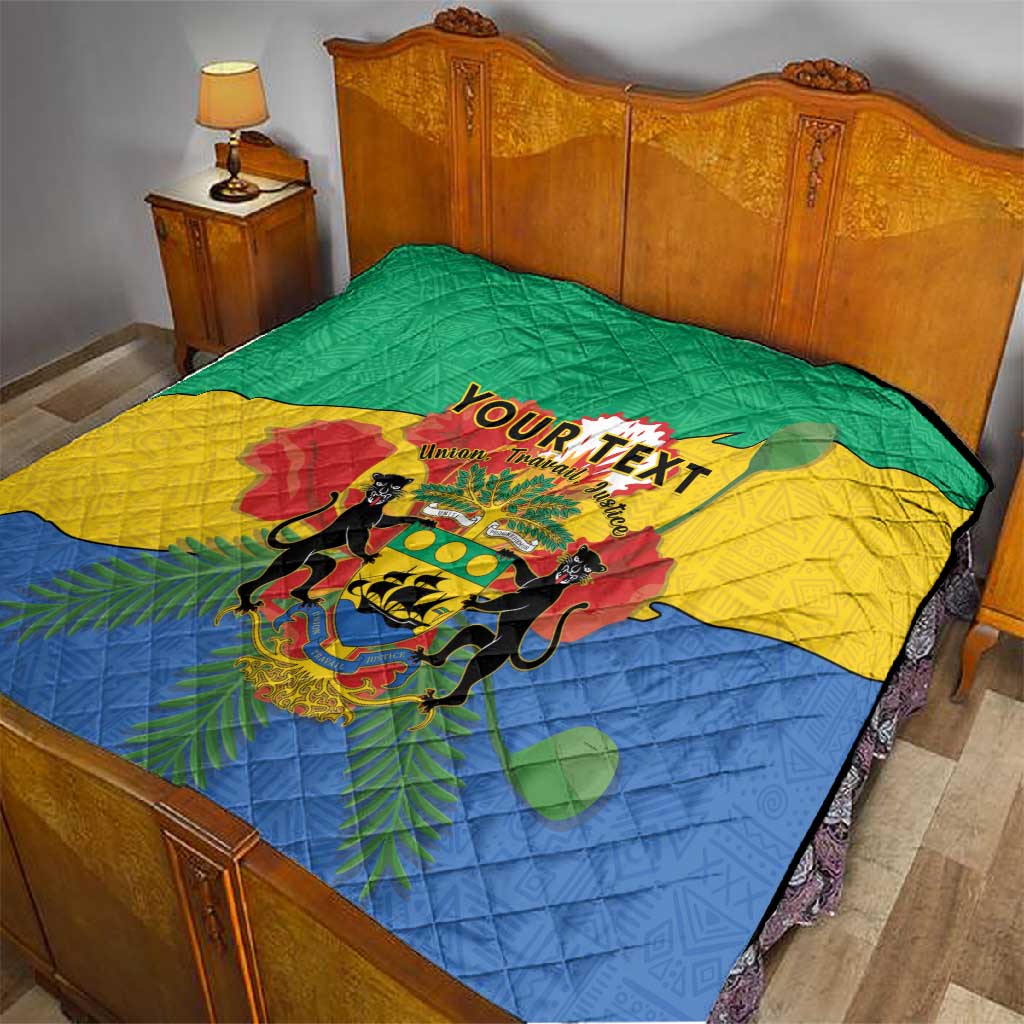 Personalised Afro Gabon Quilt Gabonese Union Travail and Justice LT15