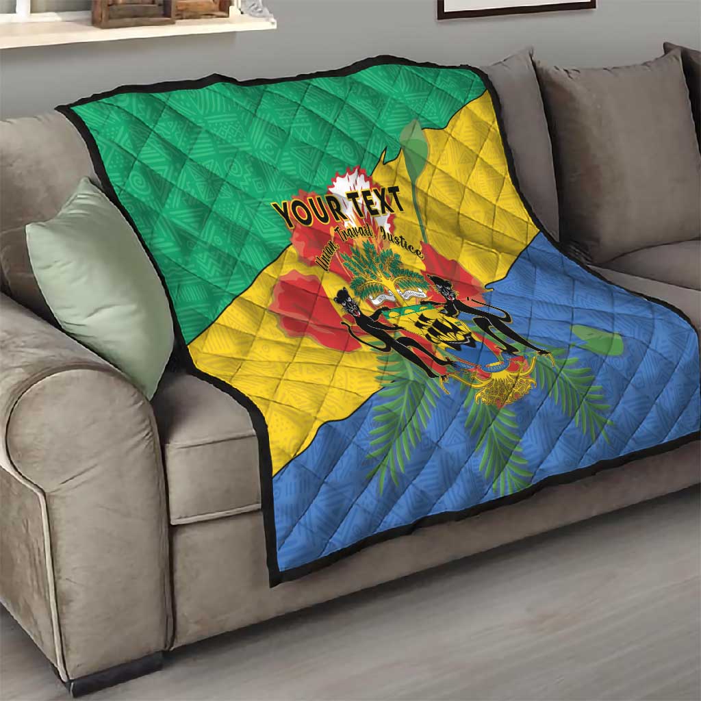 Personalised Afro Gabon Quilt Gabonese Union Travail and Justice LT15