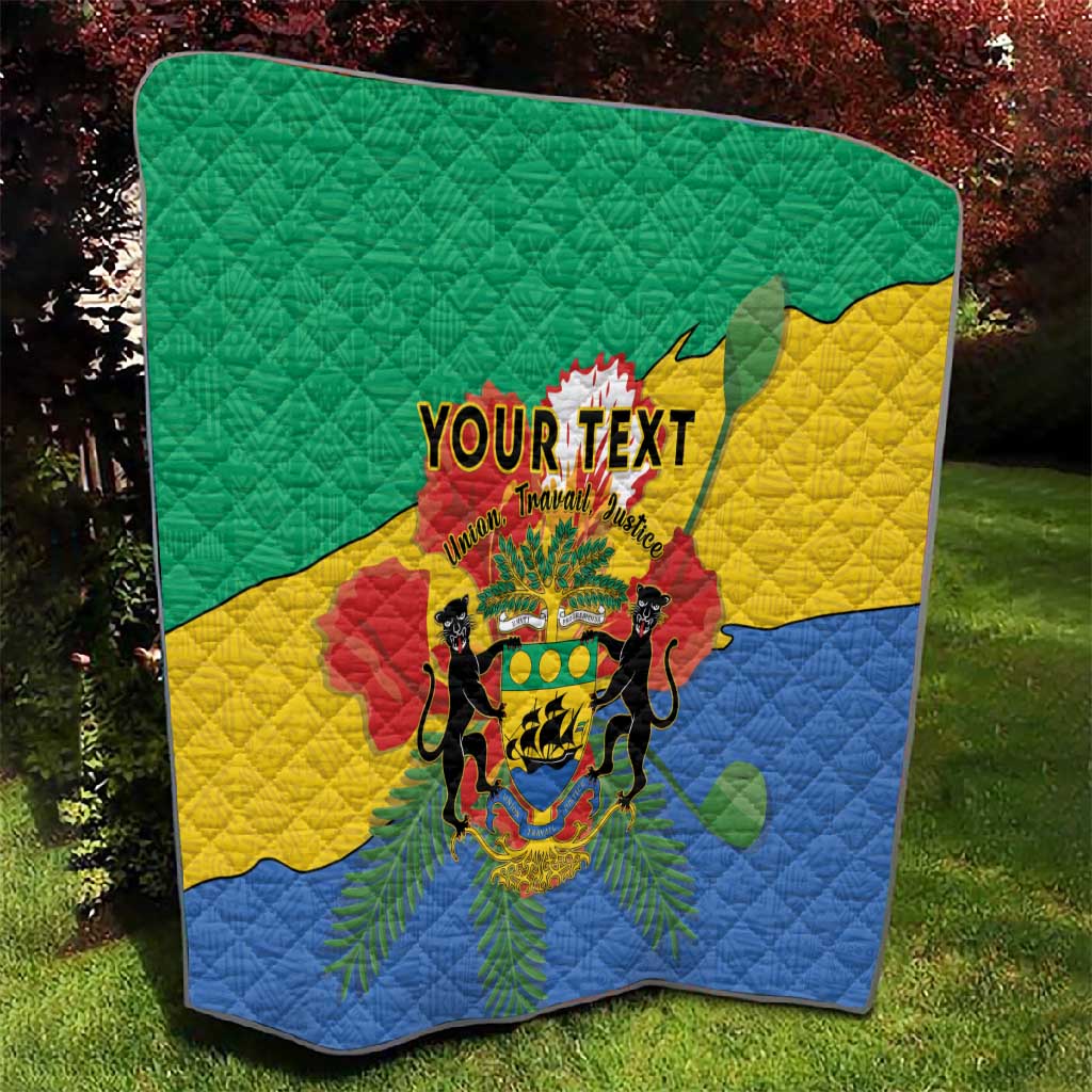 Personalised Afro Gabon Quilt Gabonese Union Travail and Justice LT15