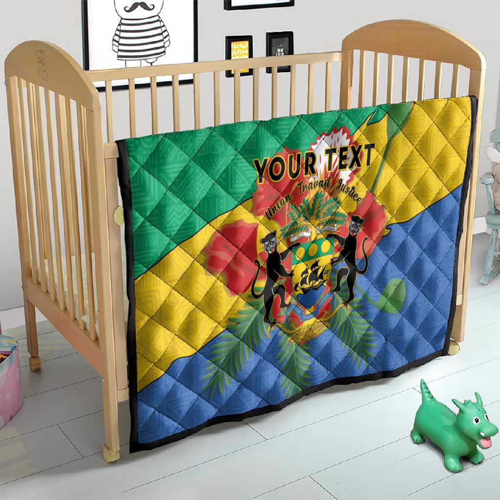 Personalised Afro Gabon Quilt Gabonese Union Travail and Justice LT15
