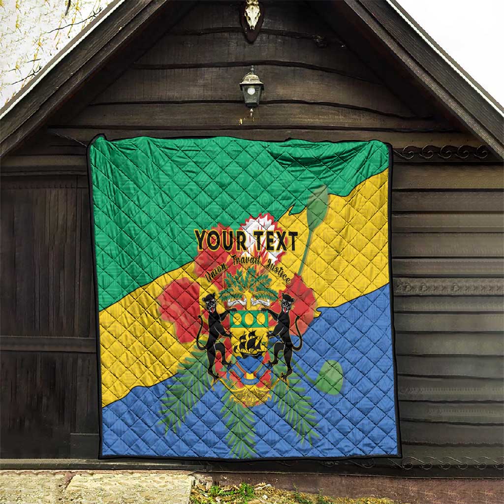 Personalised Afro Gabon Quilt Gabonese Union Travail and Justice LT15