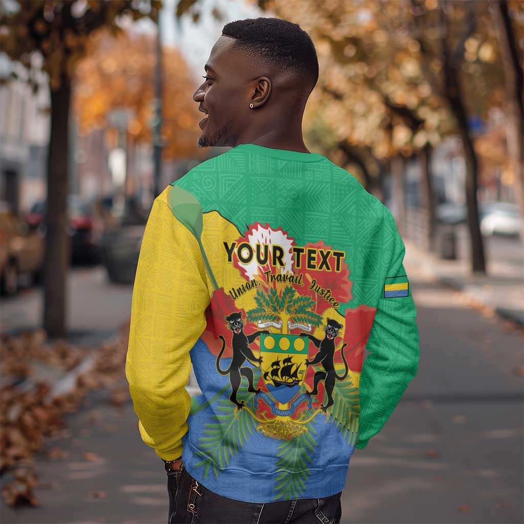 Personalised Afro Gabon Sweatshirt Gabonese Union Travail and Justice LT15
