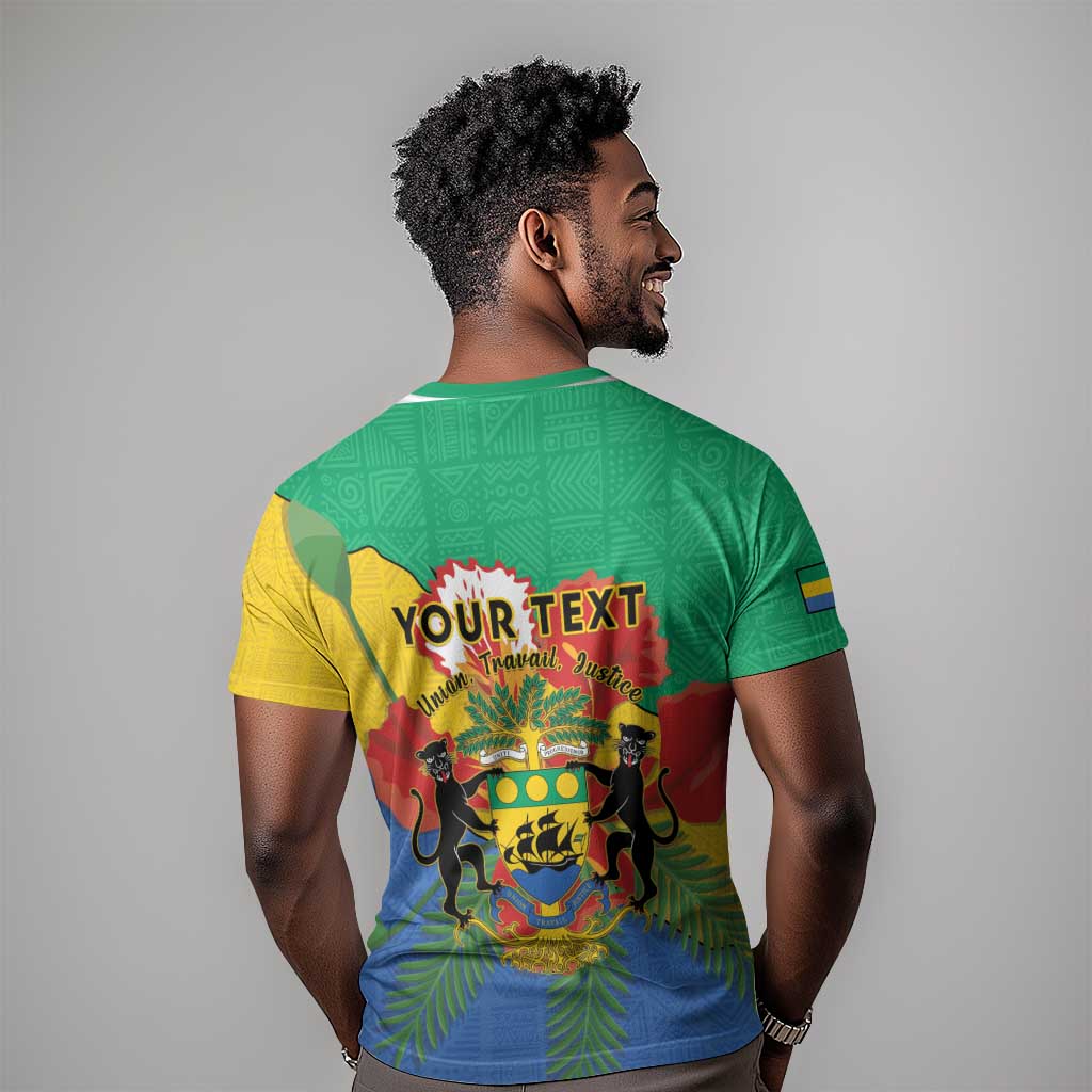 Personalised Afro Gabon T shirt Gabonese Union Travail and Justice LT15