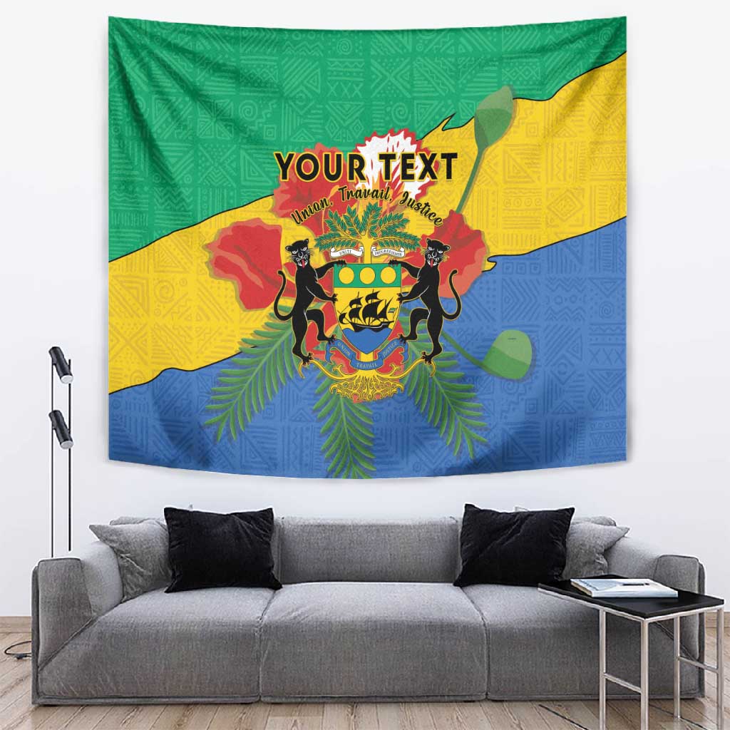 Personalised Afro Gabon Tapestry Gabonese Union Travail and Justice LT15