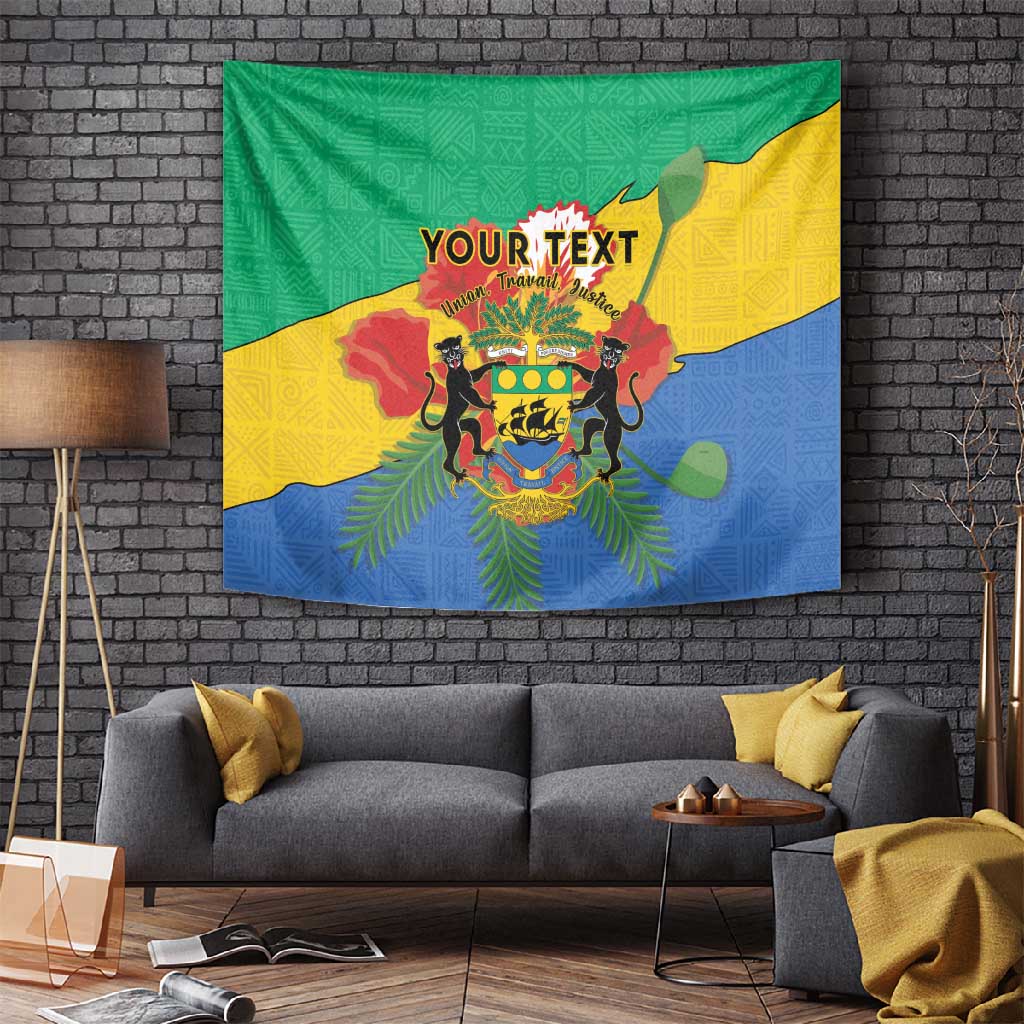 Personalised Afro Gabon Tapestry Gabonese Union Travail and Justice LT15