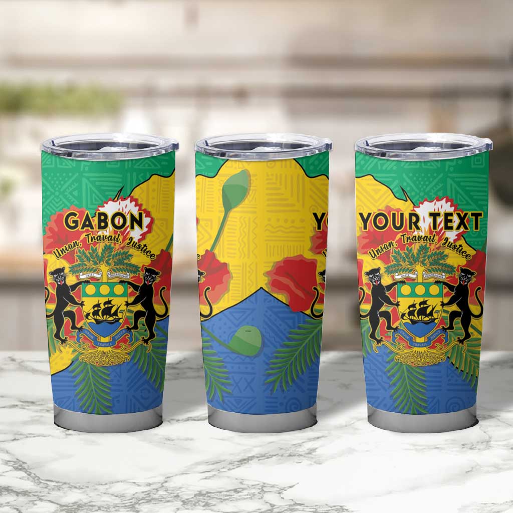 Personalised Afro Gabon Tumbler Cup Gabonese Union Travail and Justice LT15