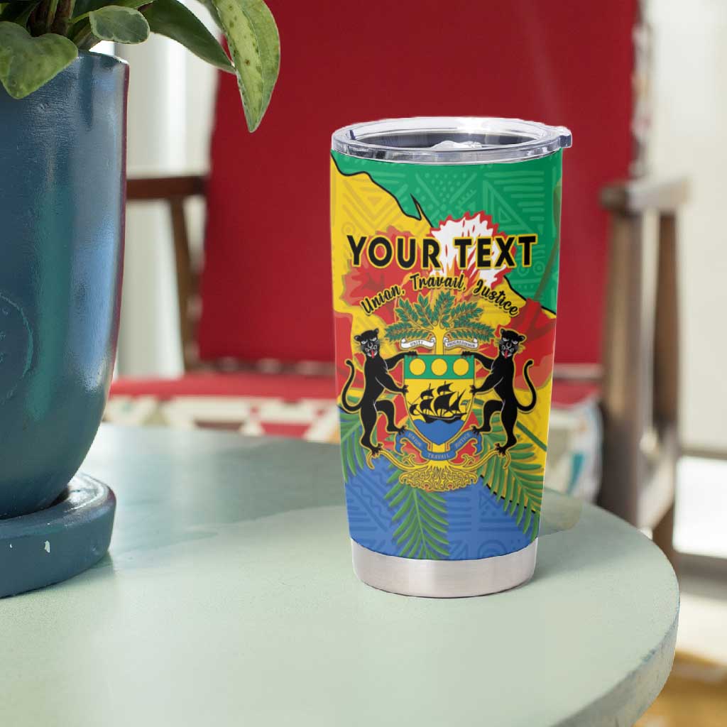 Personalised Afro Gabon Tumbler Cup Gabonese Union Travail and Justice LT15