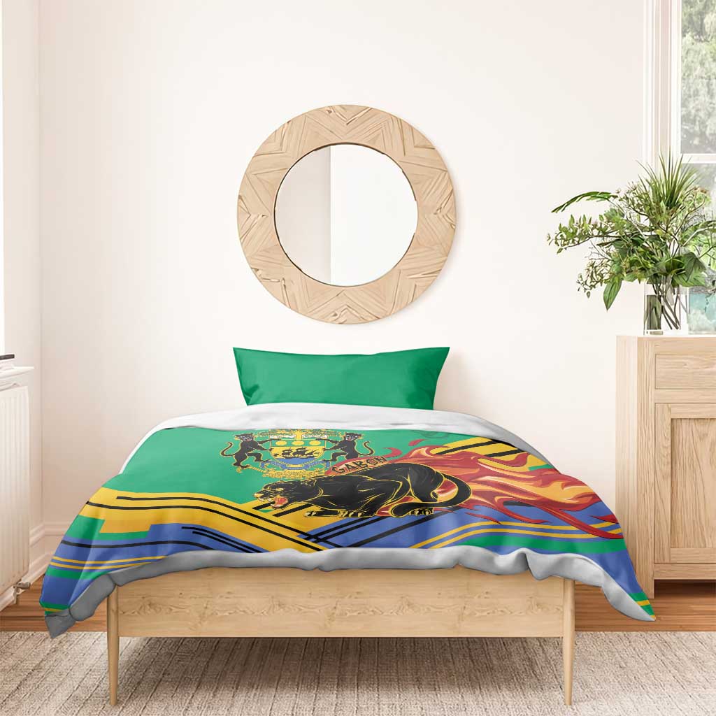 Afro Gabon Bedding Set Black Panther With Coat Of Arms LT15