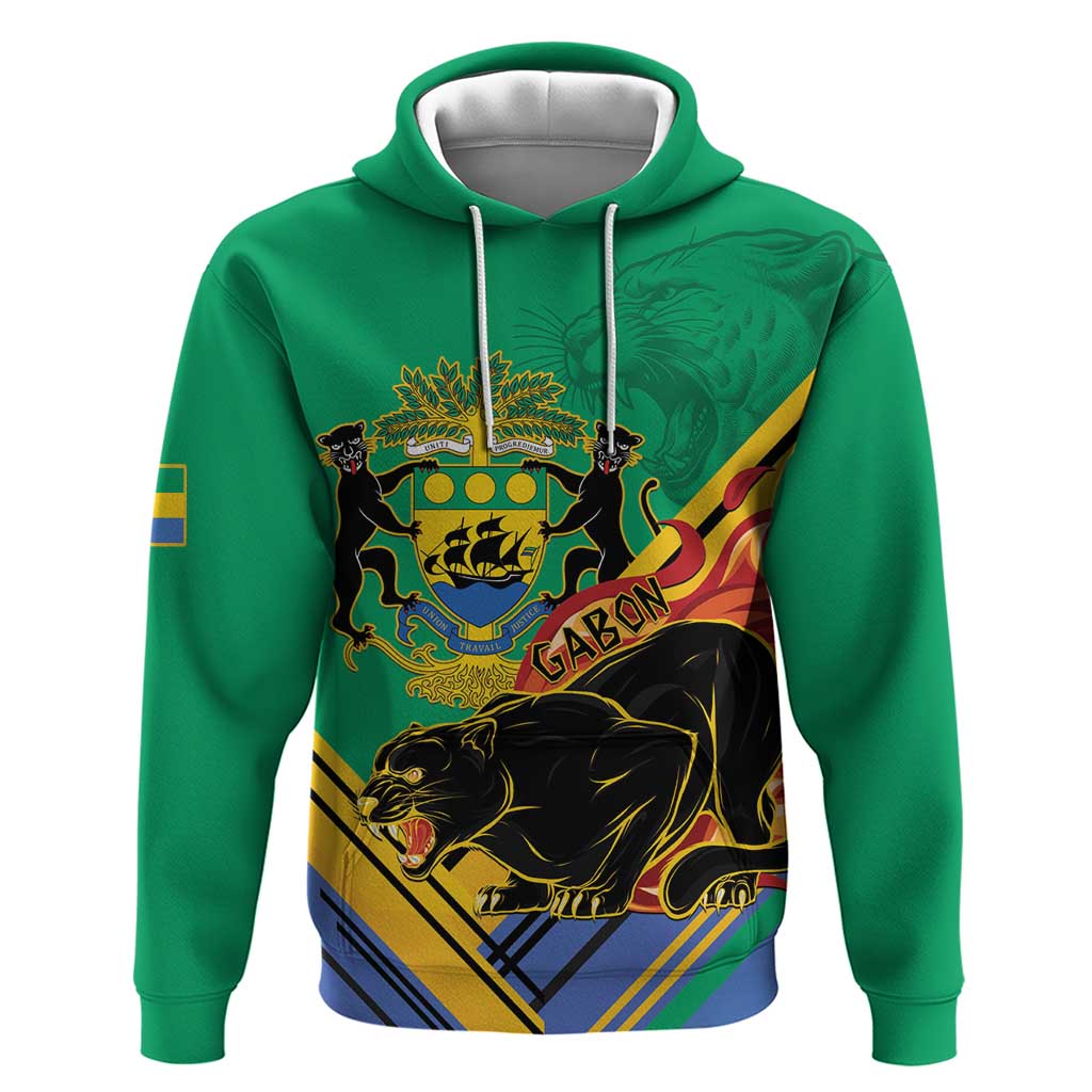 Gabon Black Panther Hoodie Coat Of Arms LT15