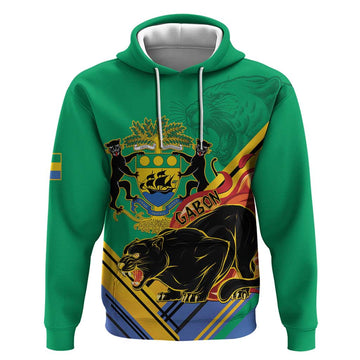 Gabon Black Panther Hoodie Coat Of Arms LT15