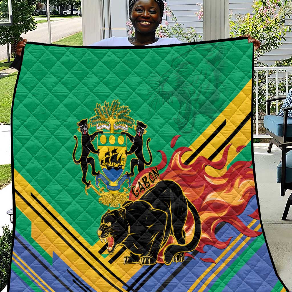 Afro Gabon Quilt Black Panther With Coat Of Arms LT15