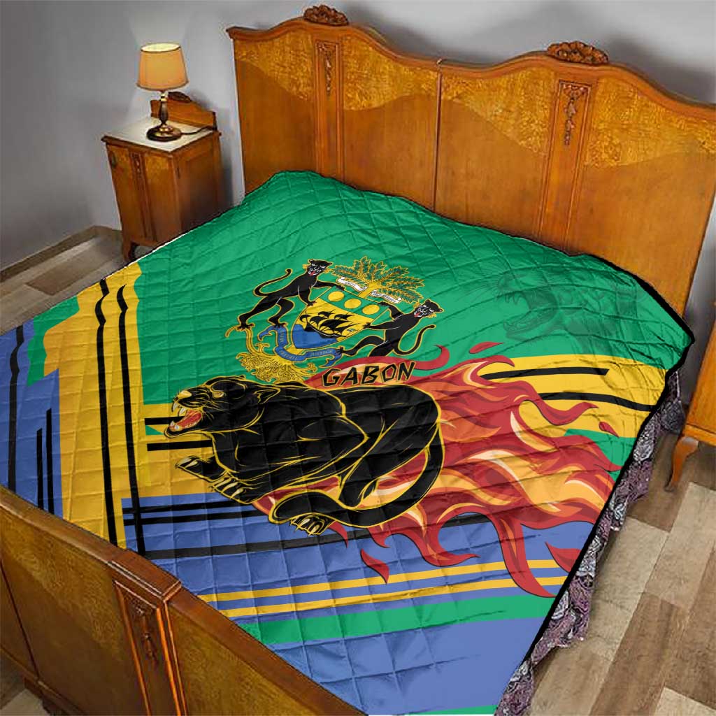 Afro Gabon Quilt Black Panther With Coat Of Arms LT15