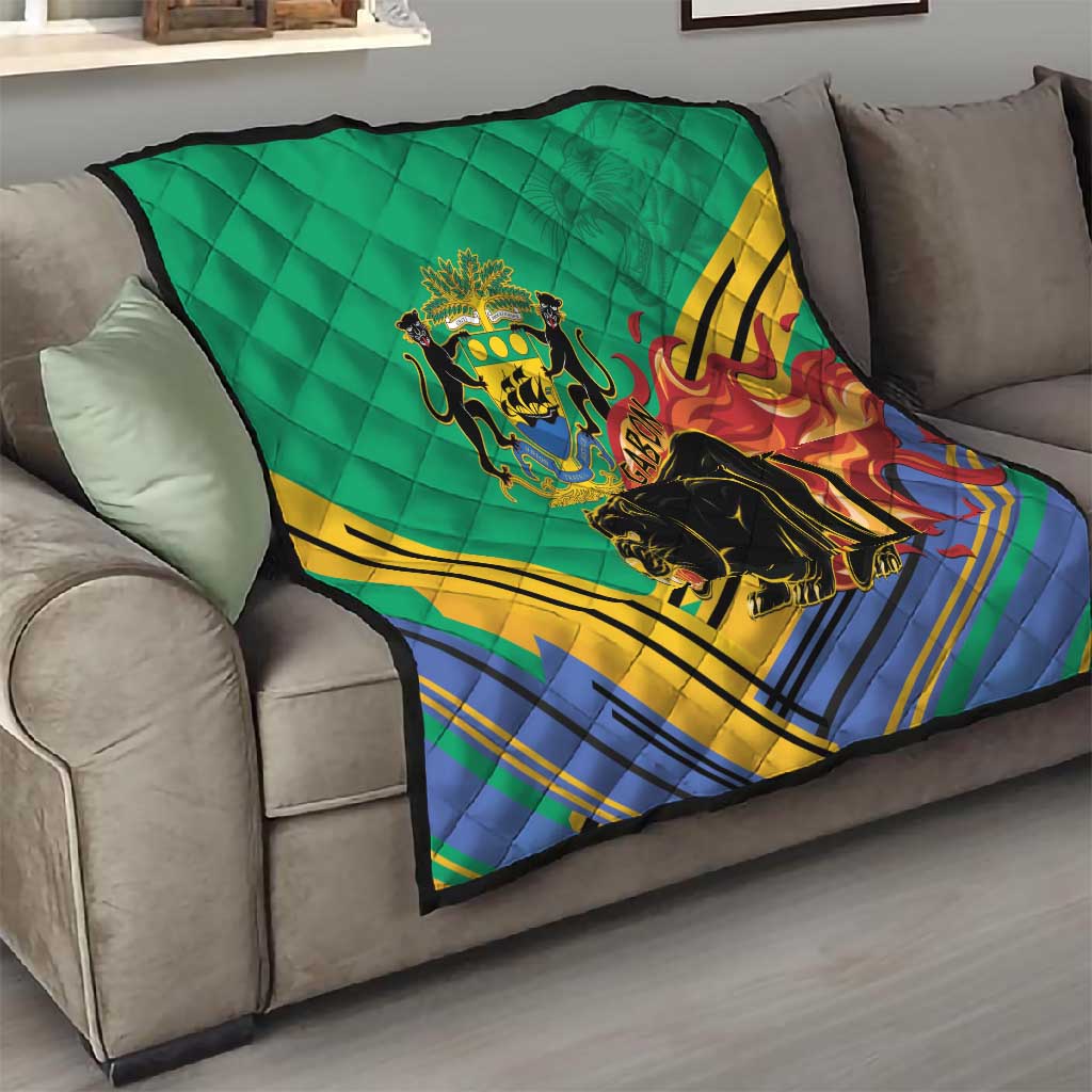 Afro Gabon Quilt Black Panther With Coat Of Arms LT15