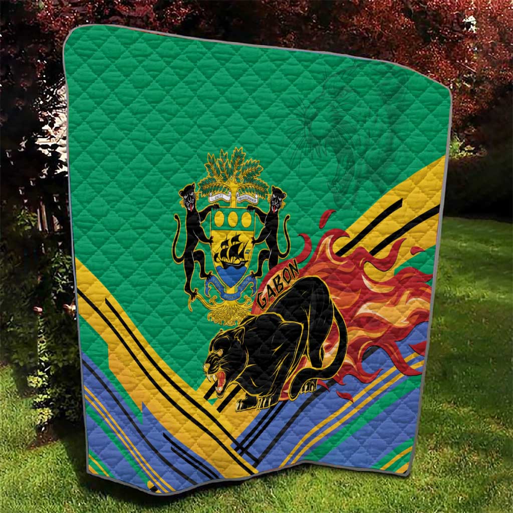 Afro Gabon Quilt Black Panther With Coat Of Arms LT15