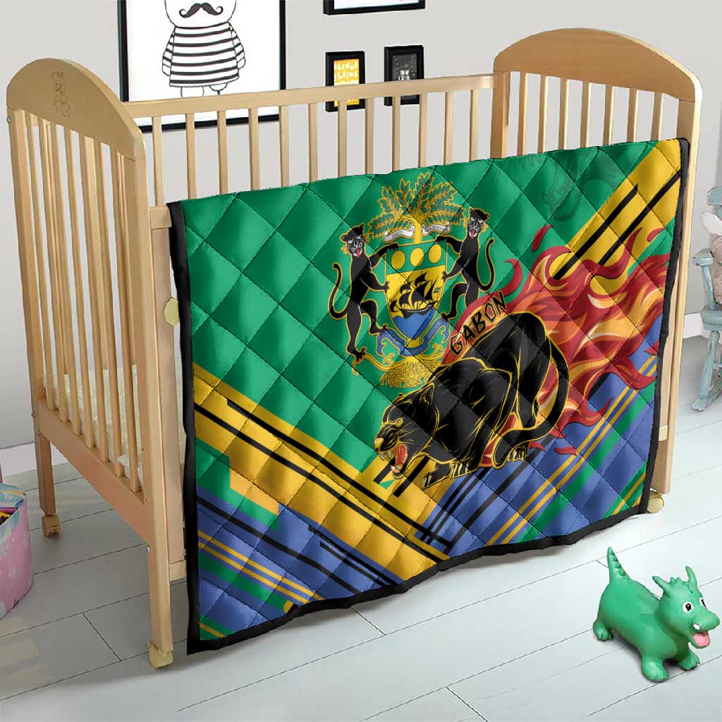 Afro Gabon Quilt Black Panther With Coat Of Arms LT15