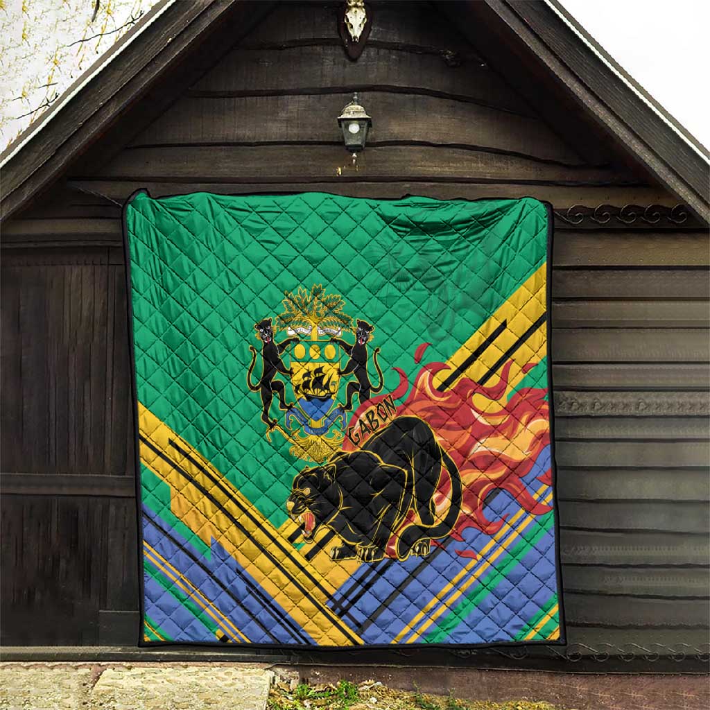 Afro Gabon Quilt Black Panther With Coat Of Arms LT15