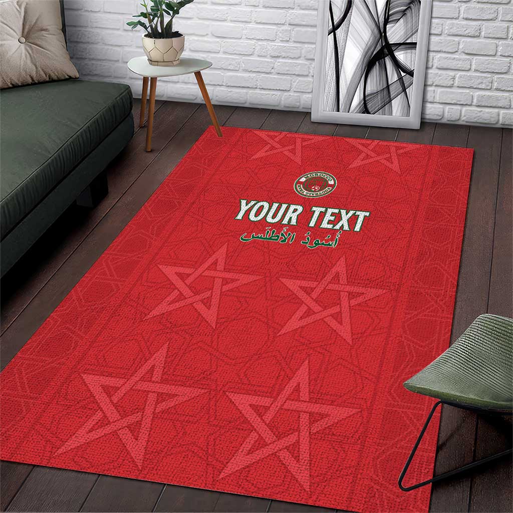 Custom Morocco Football Area Rug Allez les Lions de lAtlas LT15
