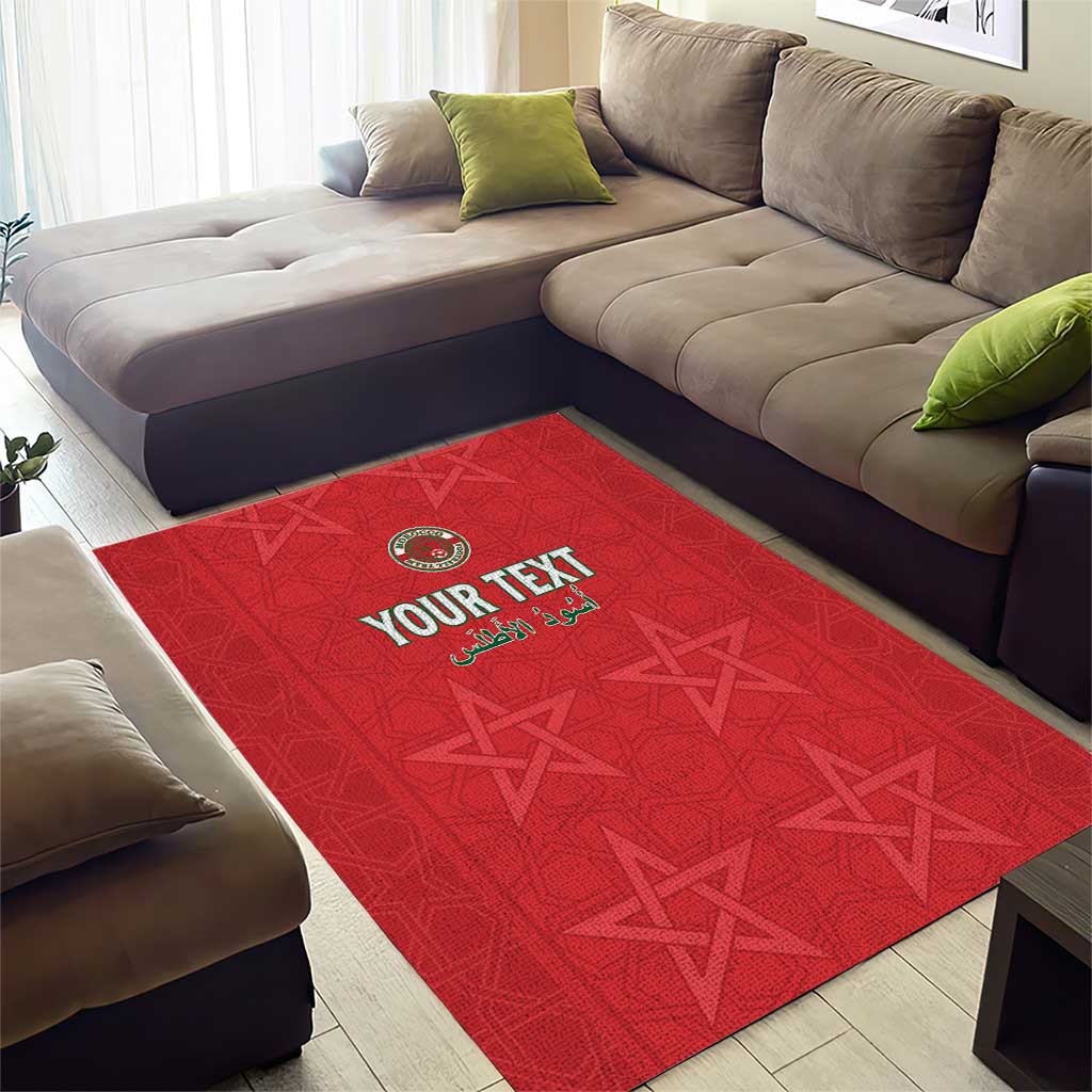 Custom Morocco Football Area Rug Allez les Lions de lAtlas LT15