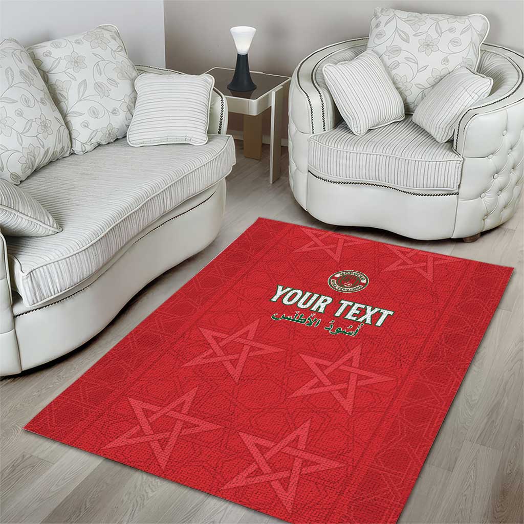 Custom Morocco Football Area Rug Allez les Lions de lAtlas LT15