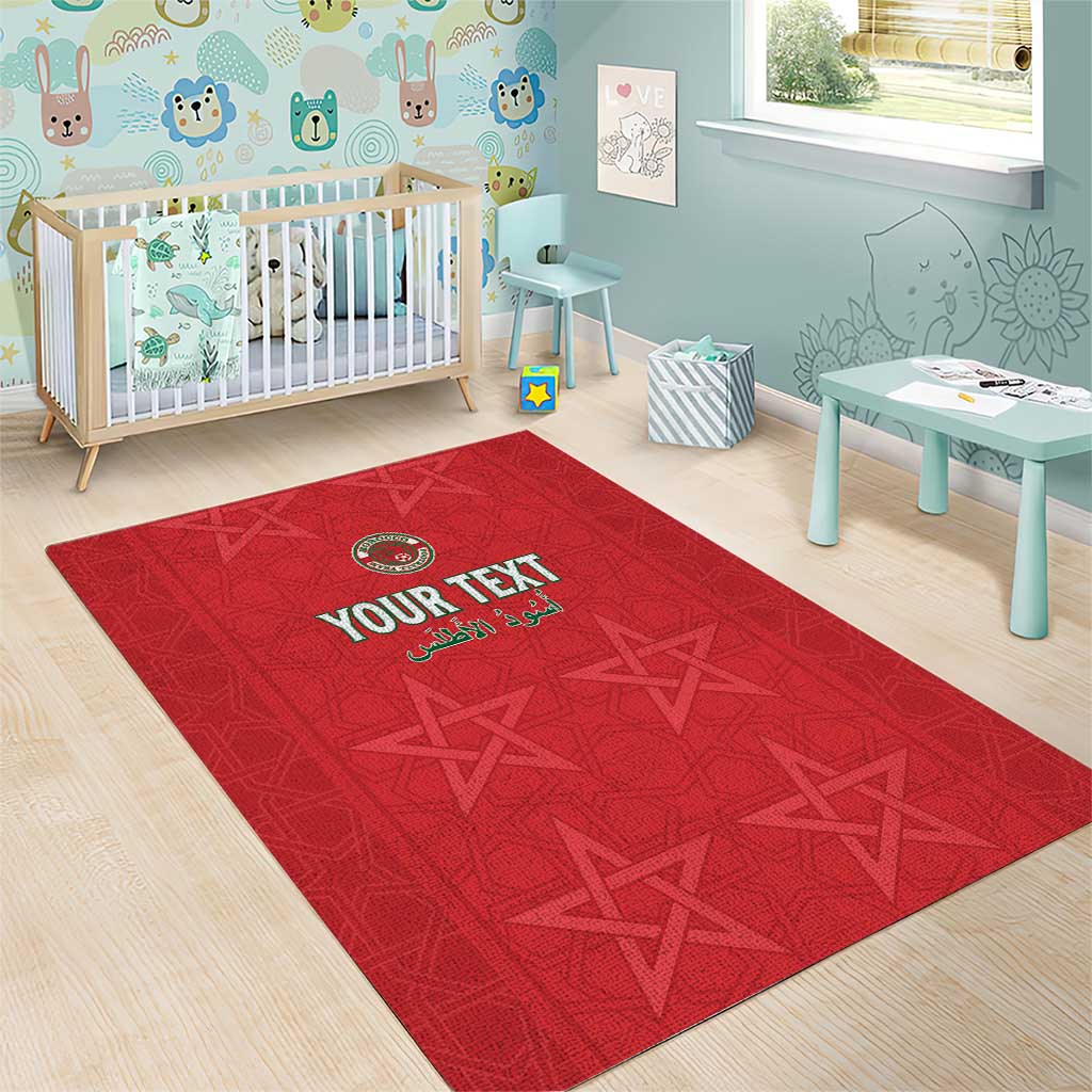 Custom Morocco Football Area Rug Allez les Lions de lAtlas LT15