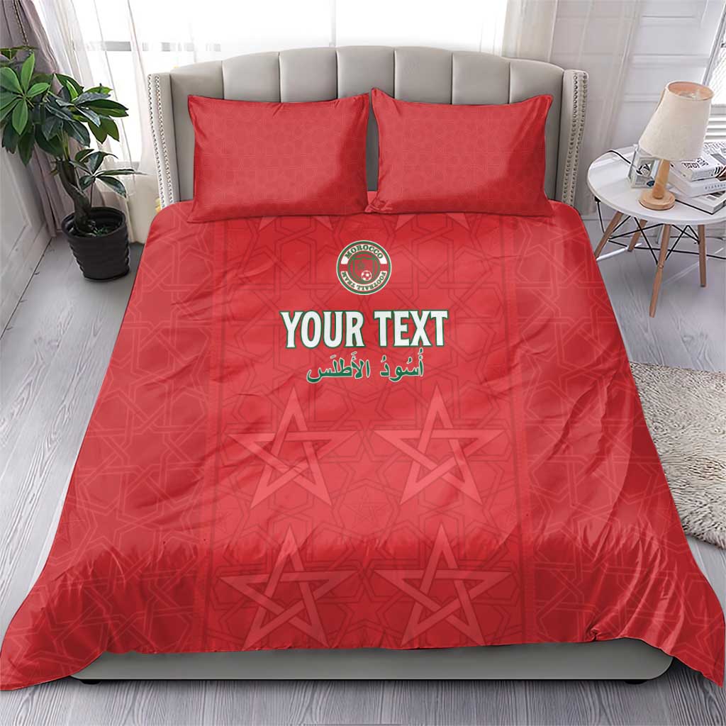 Custom Morocco Football Bedding Set Allez les Lions de lAtlas LT15