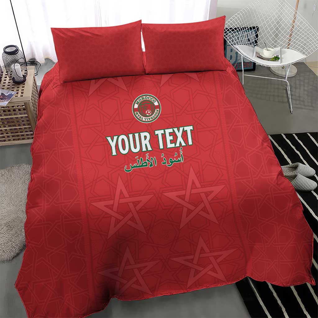 Custom Morocco Football Bedding Set Allez les Lions de lAtlas LT15