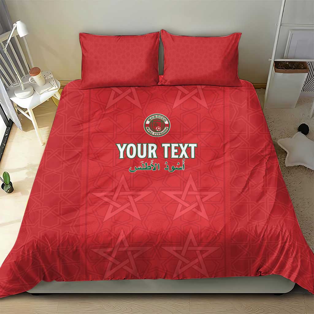 Custom Morocco Football Bedding Set Allez les Lions de lAtlas LT15