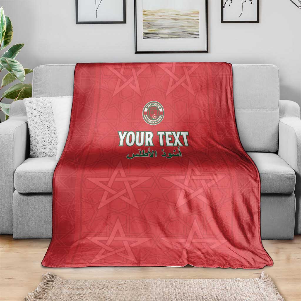 Custom Morocco Football Blanket Allez les Lions de lAtlas LT15