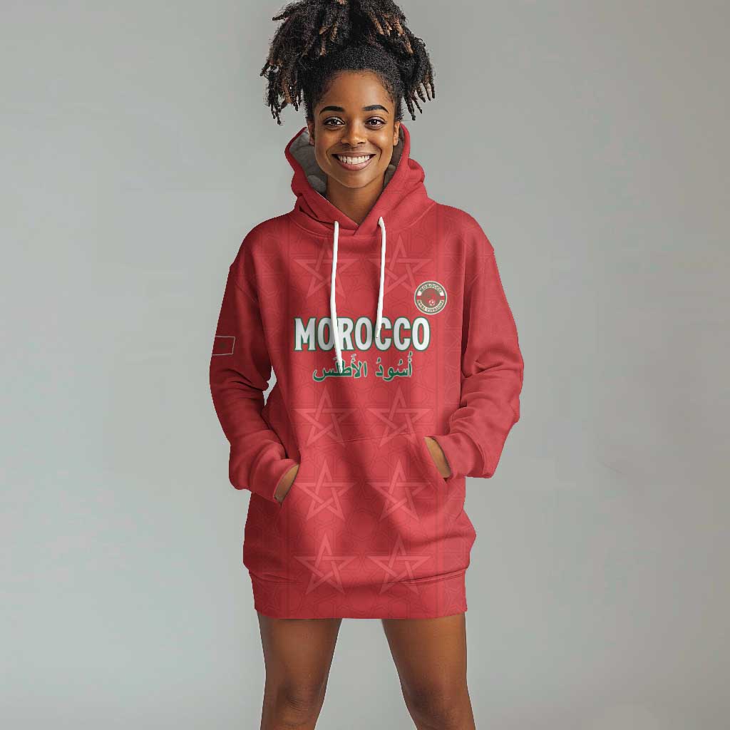 Custom Morocco Football Hoodie Dress Allez les Lions de lAtlas LT15