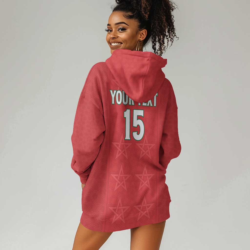 Custom Morocco Football Hoodie Dress Allez les Lions de lAtlas LT15