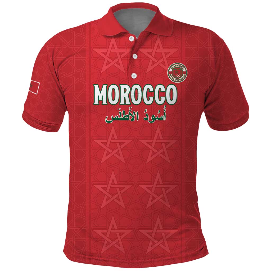 Custom Morocco Football Polo Shirt Dima Maghrib LT15