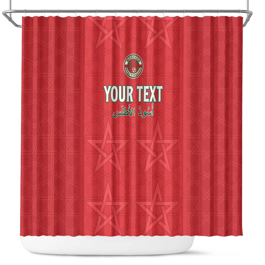 Custom Morocco Football Shower Curtain Dima Maghrib LT15